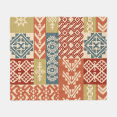 Geometrisch Patchwork Etnaadloos Patroon Fleece Deken (Voorkant (Horizontaal))