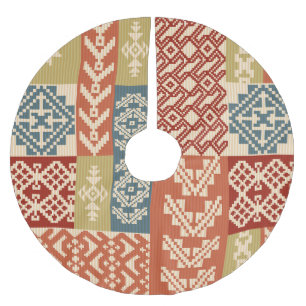 Geometrisch Patchwork Etnaadloos Patroon Kerstboom Rok