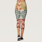 Geometrisch Patchwork Etnaadloos Patroon Leggings (Achterkant)