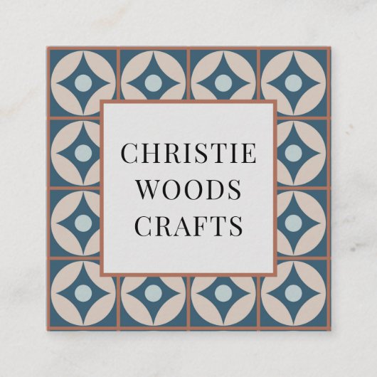 Geometrisch Patronvierkant Visitekaartje (Voorkant)