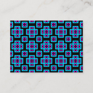 Geometrisch patroon 030614 - Blauw, magenta en zwa Visitekaartje