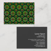 Geometrisch patroon 030614 - Groen, rood en zwart Visitekaartje (Voorkant / Achterkant)