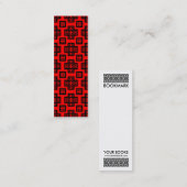 Geometrisch patroon 030614 - Zwart op rood Mini Visitekaartje (Voorkant / Achterkant)