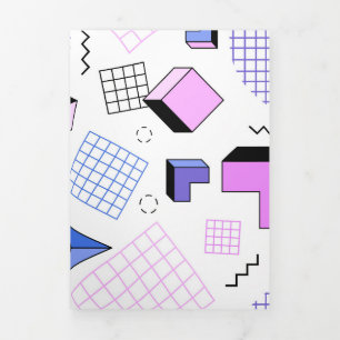 Geometrisch patroon 13 drieluik wenskaart