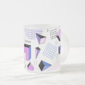 Geometrisch patroon 13 matglas koffiemok (Voorkant rechts)