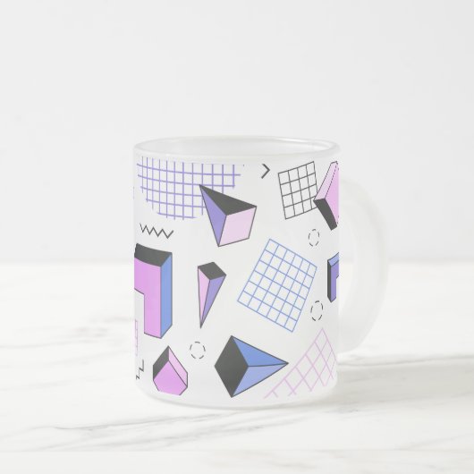 Geometrisch patroon 13 matglas koffiemok (Voorkant rechts)