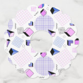 Geometrisch patroon 13 wijnglaslabel (Voorkant)