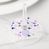 Geometrisch patroon 13 wijnglaslabel (Dichtbij)