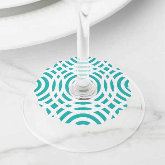 Geometrisch patroon 20 wijnglaslabel (Dichtbij)