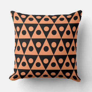 Geometrisch patroon 260514 - Peach on Black Kussen