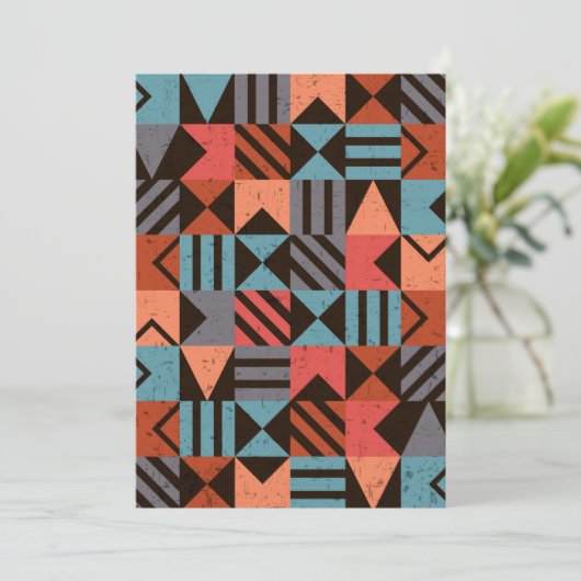 Geometrisch patroon 28 bedankkaart (Staand voorkant)