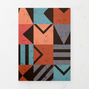 Geometrisch patroon 28 drieluik wenskaart