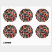 Geometrisch patroon 28 ronde sticker (Vel)