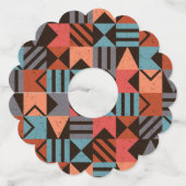 Geometrisch patroon 28 wijnglaslabel (Achterkant)