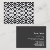 Geometrisch patroon 290514(03) - wit op zwart visitekaartje (Voorkant / Achterkant)