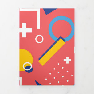 Geometrisch patroon 2 drieluik wenskaart