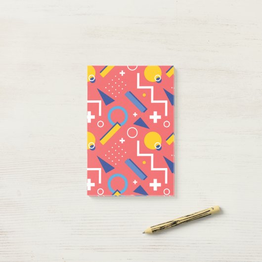 Geometrisch patroon 2 post-it® notes (Op bureau)