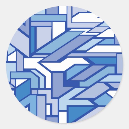 Geometrisch patroon 2 ronde sticker (Voorkant)