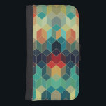 Geometrisch patroon 2 van kleurrijke kubussen galaxy s4 portefeuille hoesje<br><div class="desc">Kleurrijke kubussen geometrisch naadloos patroon</div>