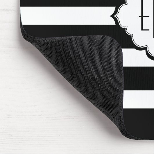 Geometrisch patroon 2 van zwarte en witte strepen muismat (Hoek)