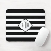 Geometrisch patroon 2 van zwarte en witte strepen muismat (Met muis)
