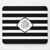 Geometrisch patroon 2 van zwarte en witte strepen muismat (Voorkant)