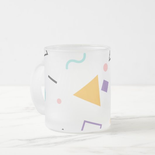 Geometrisch patroon 31 matglas koffiemok (Voorkant links)