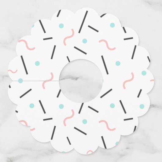 Geometrisch patroon 32 wijnglaslabel (Voorkant)