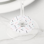 Geometrisch patroon 32 wijnglaslabel (Dichtbij)