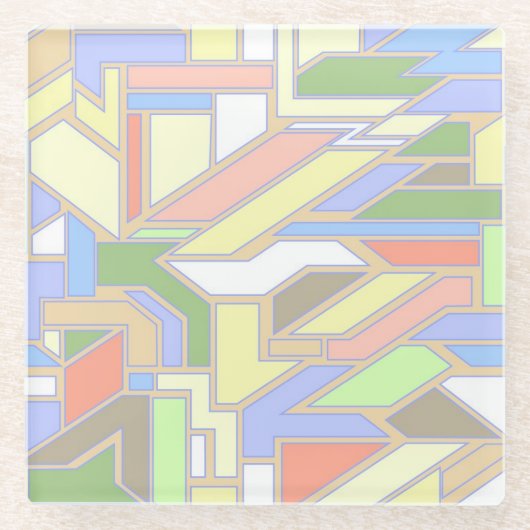 Geometrisch patroon 3 glazen onderzetter (Voorkant)