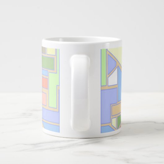 Geometrisch patroon 3 grote koffiekop (Achterkant)