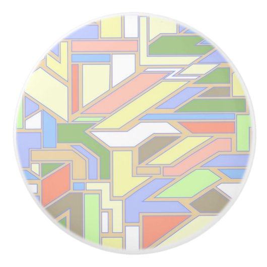 Geometrisch patroon 3 keramische knop (Voorkant)