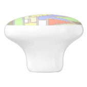 Geometrisch patroon 3 keramische knop (Zijkant)