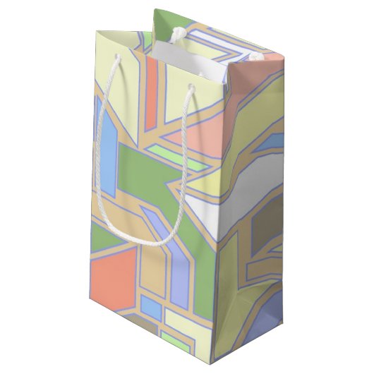 Geometrisch patroon 3 klein cadeauzakje (Achterkant Gekanteld)