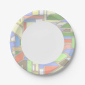 Geometrisch patroon 3 papieren bordje (Voorkant)