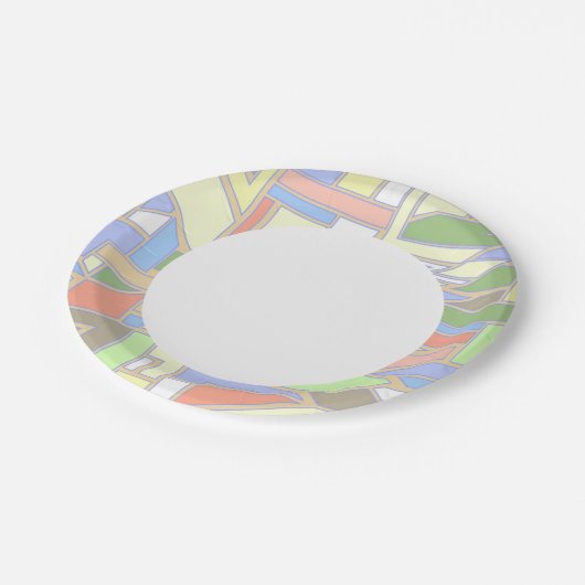 Geometrisch patroon 3 papieren bordje (Gekanteld)