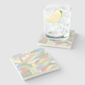 Geometrisch patroon 3 stenen onderzetter (Zijkant)