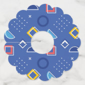 Geometrisch patroon 3 wijnglaslabel (Voorkant)