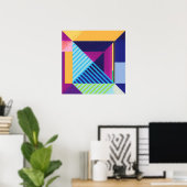 Geometrisch patroon 4 Impasto Painting Poster (Thuiskantoor)