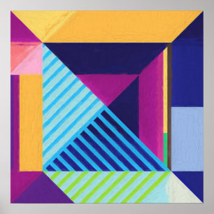 Geometrisch patroon 4 Impasto Painting Poster