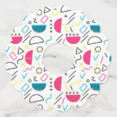 Geometrisch patroon 5 wijnglaslabel (Voorkant)