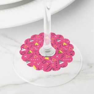 Geometrisch patroon 7 wijnglaslabel