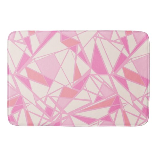 Geometrisch patroon abstracte kleur roze badmat (Voorkant)