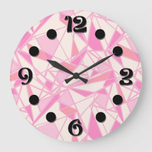 Geometrisch patroon abstracte kleur roze grote klok