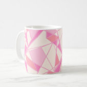 Geometrisch patroon abstracte kleur roze koffiemok (Voorkant links)
