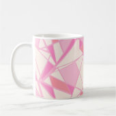 Geometrisch patroon abstracte kleur roze koffiemok (Links)