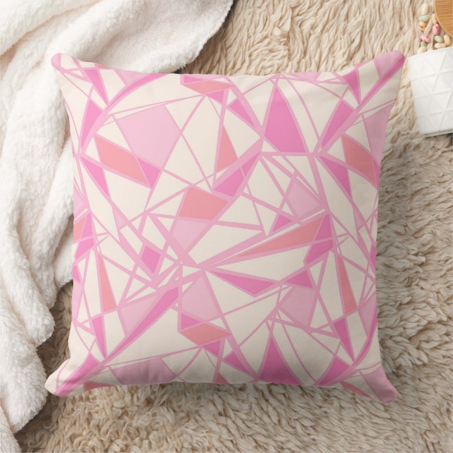 Geometrisch patroon abstracte kleur roze kussen (Deken)