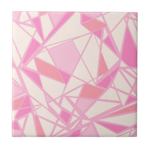 Geometrisch patroon abstracte kleur roze tegeltje