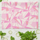 Geometrisch patroon abstracte kleur roze theedoek (Gevouwen)