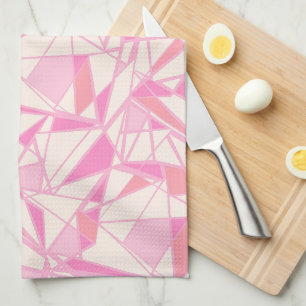 Geometrisch patroon abstracte kleur roze theedoek
